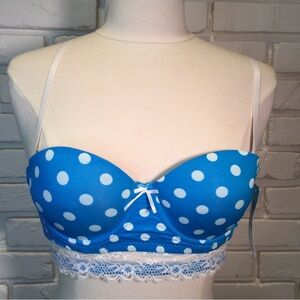 Joe Boxer polka dot Long Line Push Up Demi Bra 36B